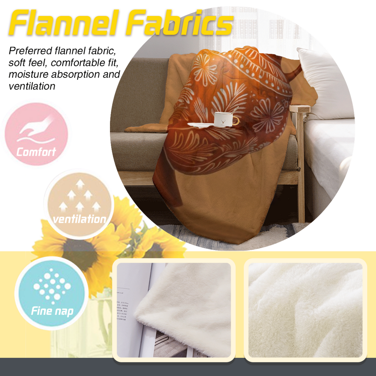 Moonbeam Sonnet Muted Sage Art Flannel Throw Blanket