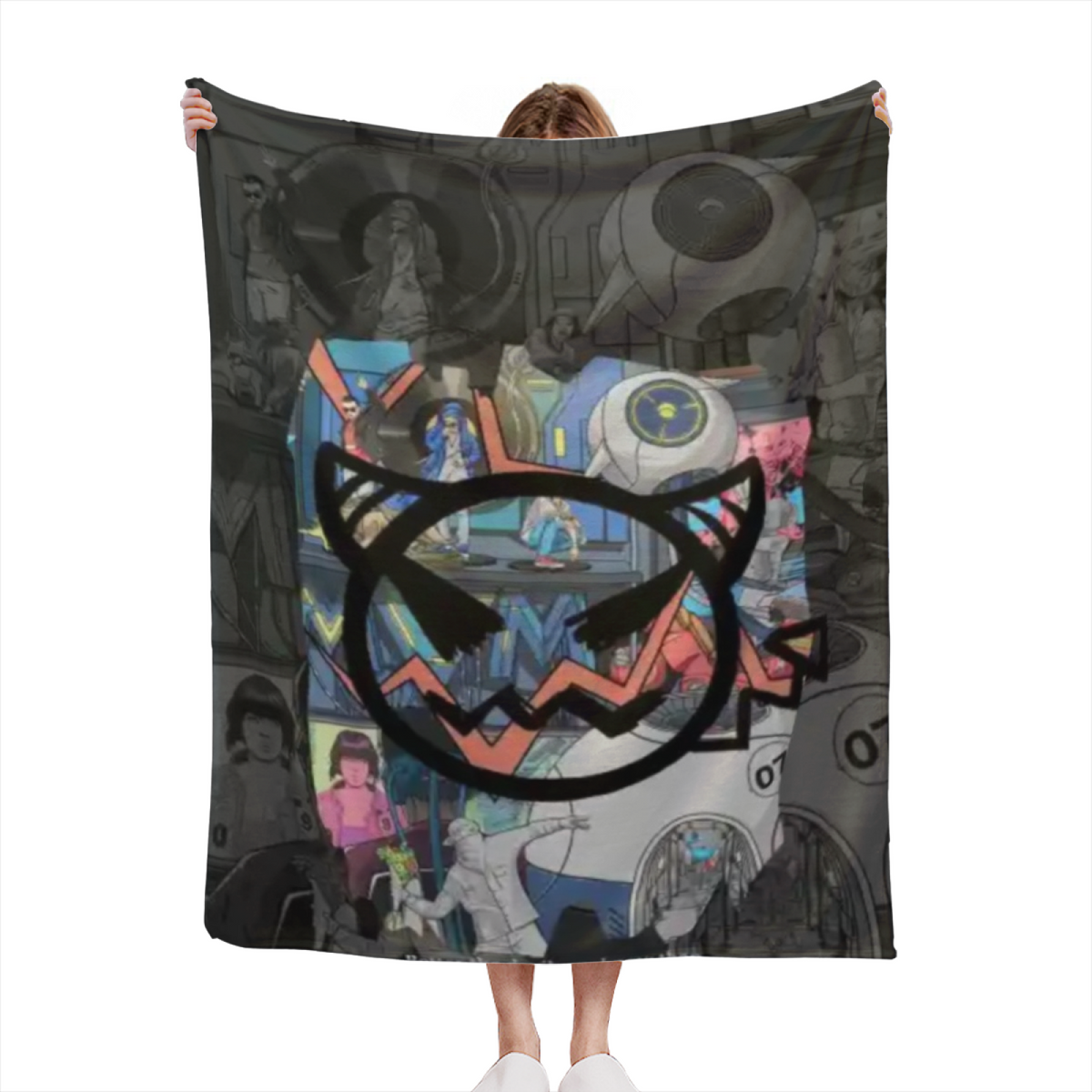 Flannel Throw Blanket with Starlit Atlas Cozy Cottage Artwork