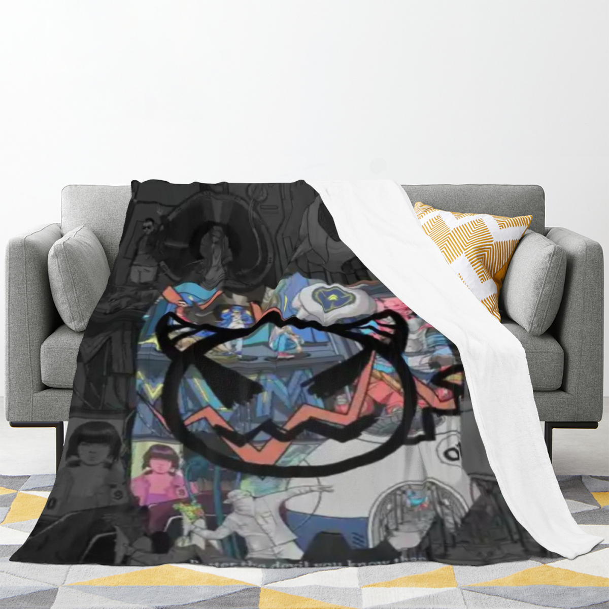 Flannel Throw Blanket with Starlit Atlas Cozy Cottage Artwork