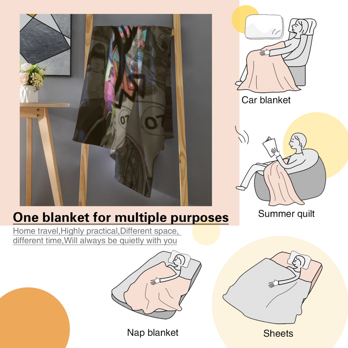 Flannel Throw Blanket with Starlit Atlas Cozy Cottage Artwork