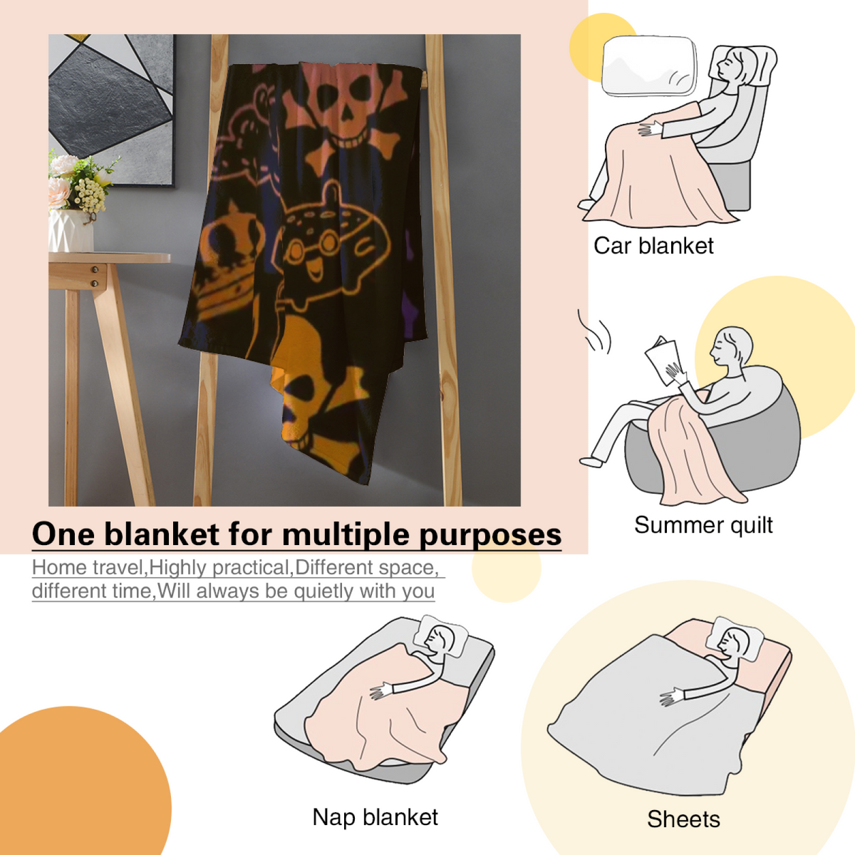 Flannel Throw Blanket with Aurora Wonder Cozy Cottage Artwork