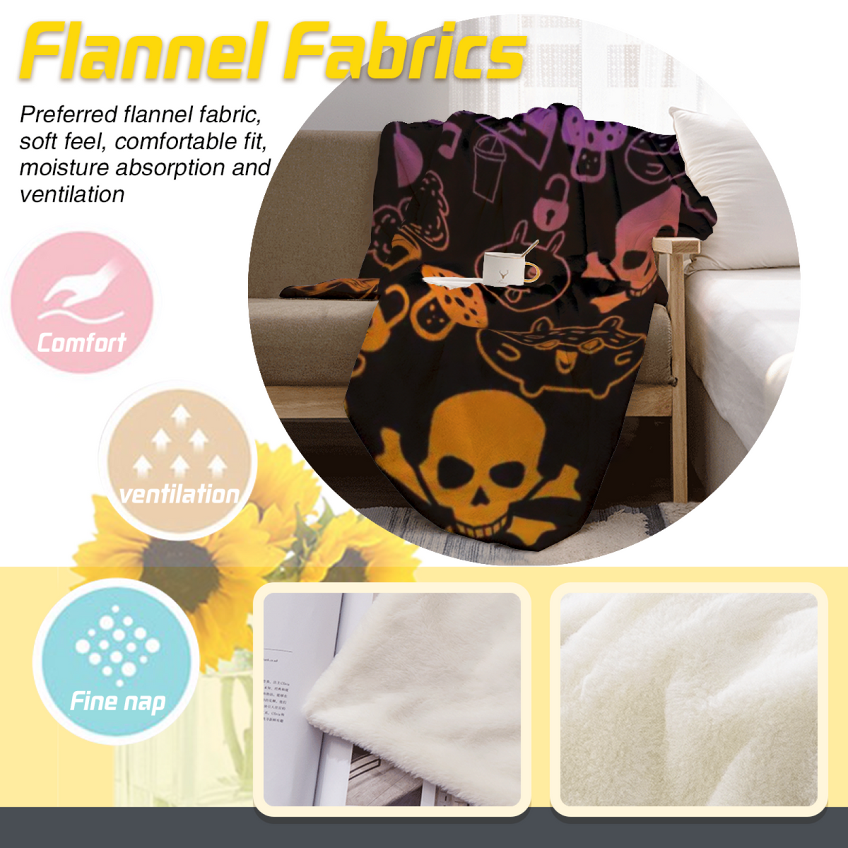 Flannel Throw Blanket with Aurora Wonder Cozy Cottage Artwork