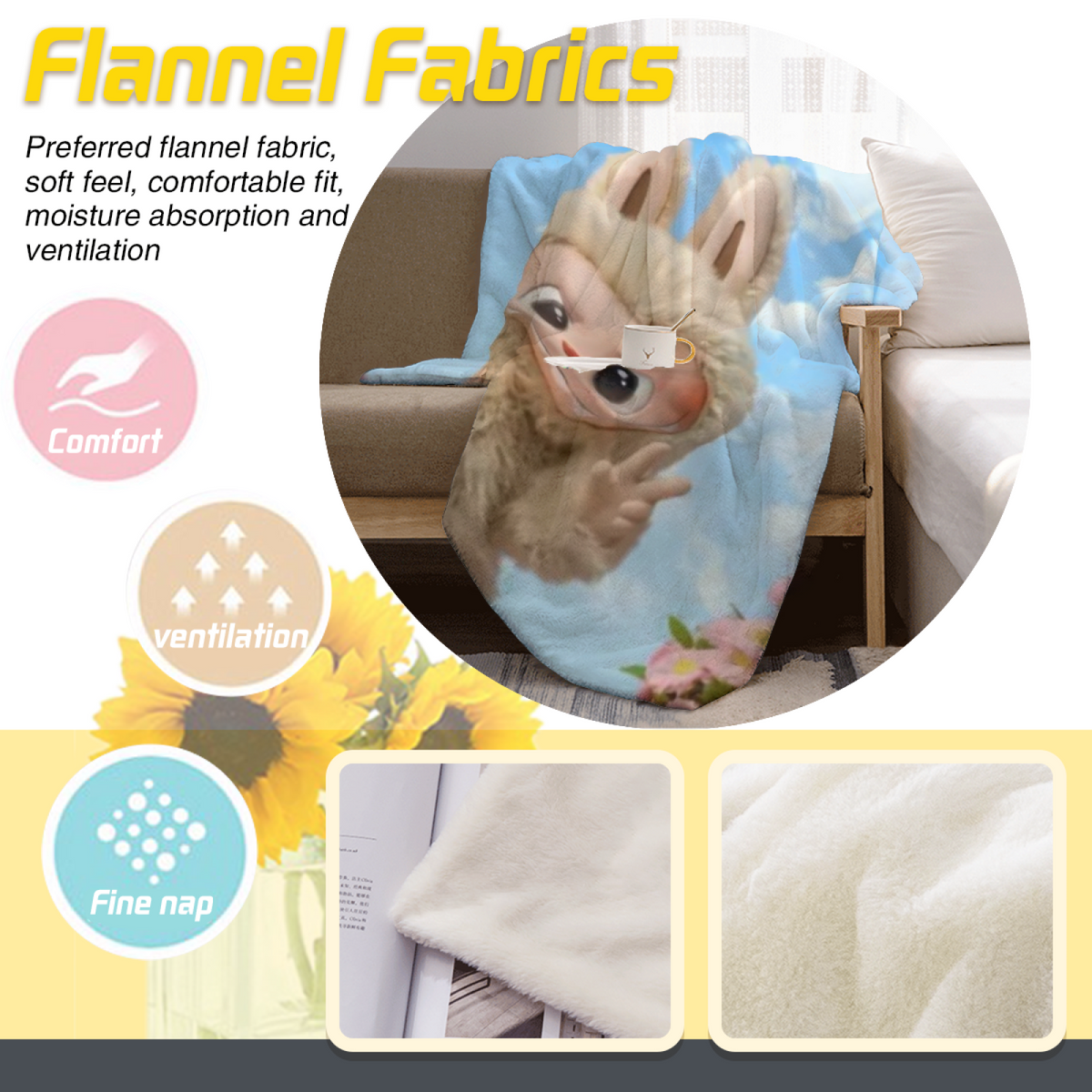 Earthy Neutral Desert Flora Lightweight Flannel Throw ¨C Contemporary Pattern