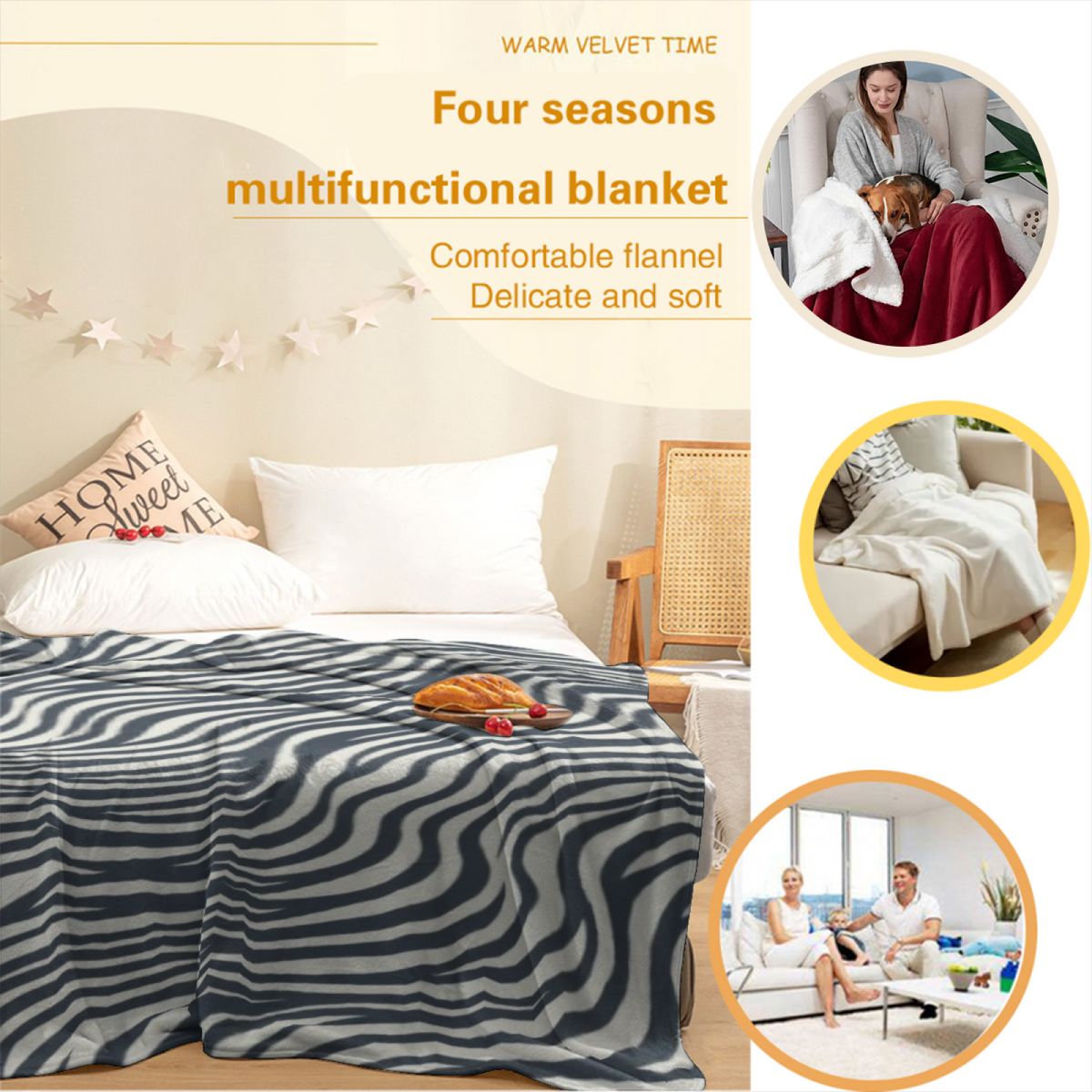Flannel Throw Blanket with Gilded Lantern Cozy Cottage Artwork