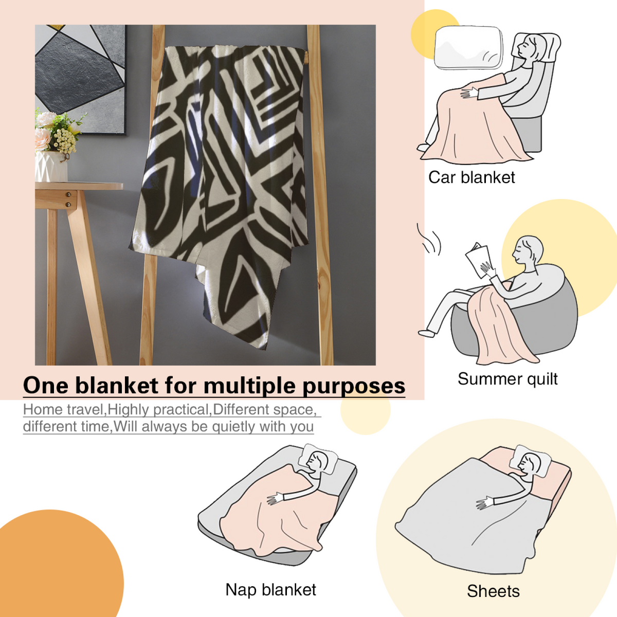 Pastel Multicolor Whimsical Decor Plush Flannel Throw ¨C Misty Tapestry Edition