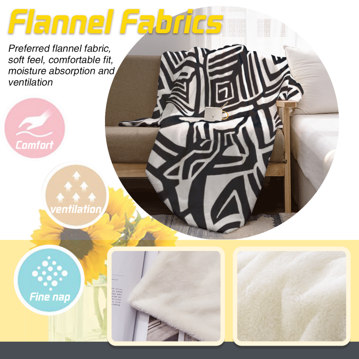 Pastel Multicolor Whimsical Decor Plush Flannel Throw ¨C Misty Tapestry Edition