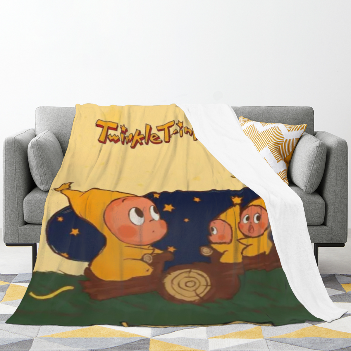 Pastel Multicolor Whimsical Decor Plush Flannel Throw ¨C Marigold Tapestry Edition