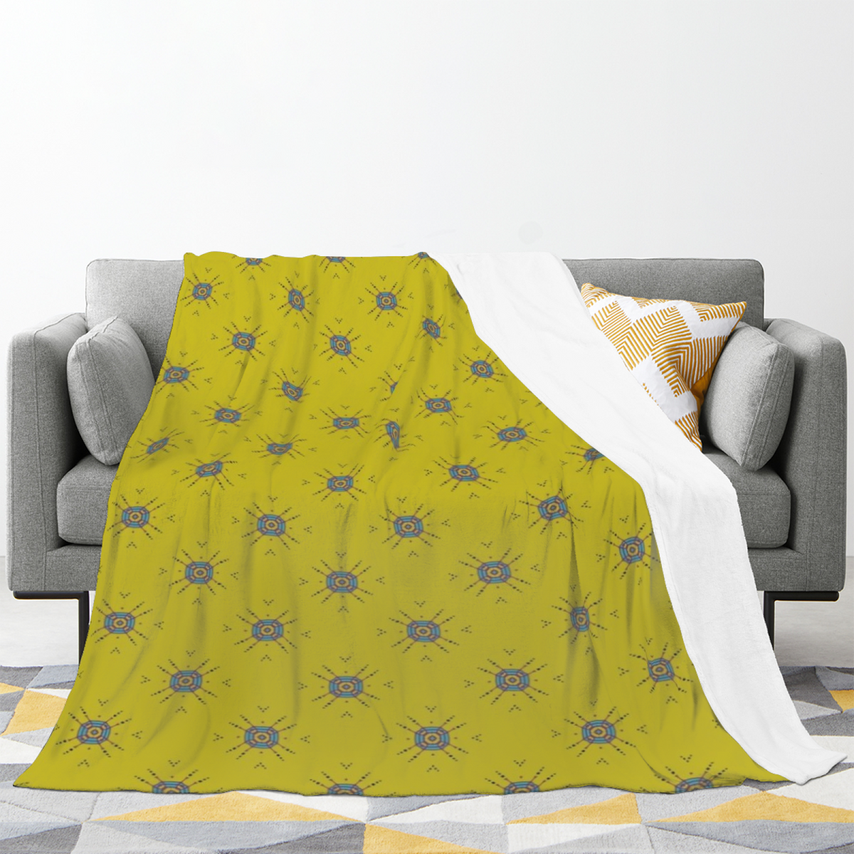 Gilded Vista Expressive Print Cozy Flannel Bed Blanket in Dusty Lilac