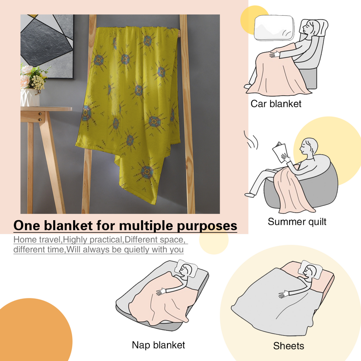 Gilded Vista Expressive Print Cozy Flannel Bed Blanket in Dusty Lilac