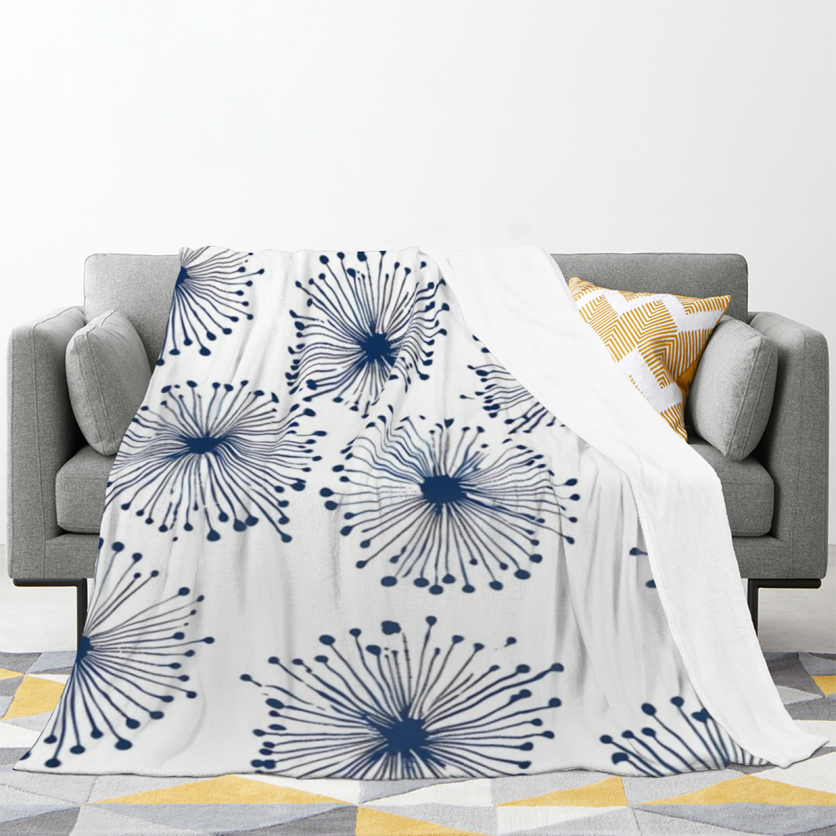 Pastel Multicolor Whimsical Decor All-Season Flannel Blanket ¨C Festival Picnic Edition