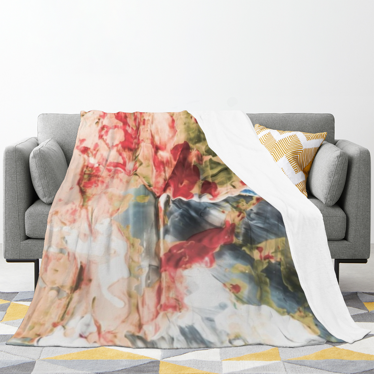 Saffron Reverie Pastel Multicolor Cozy Soft Flannel Blanket