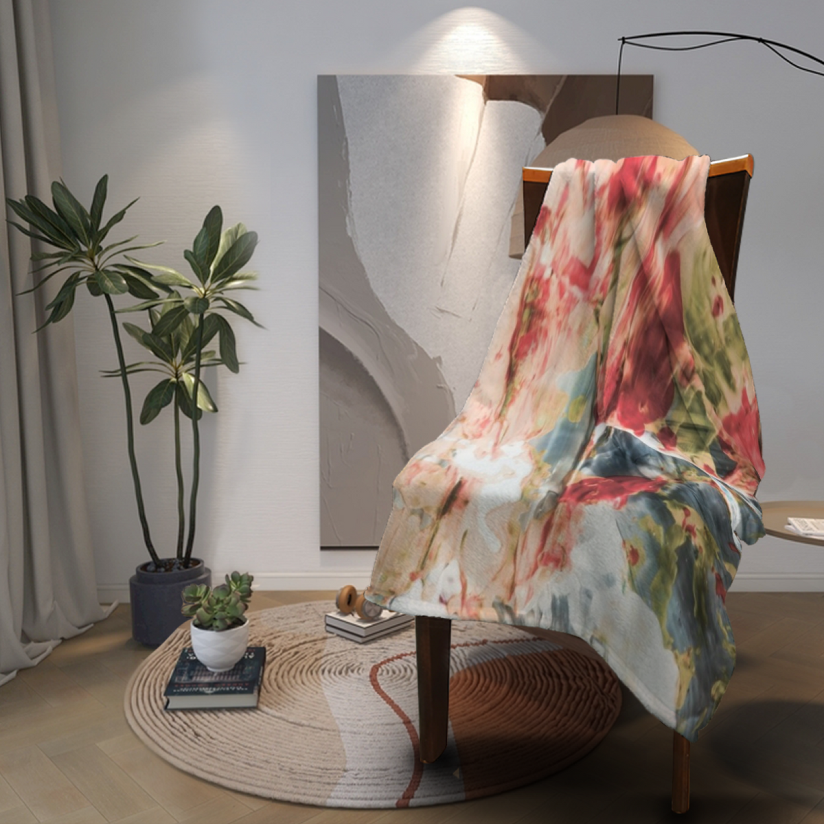 Saffron Reverie Pastel Multicolor Cozy Soft Flannel Blanket