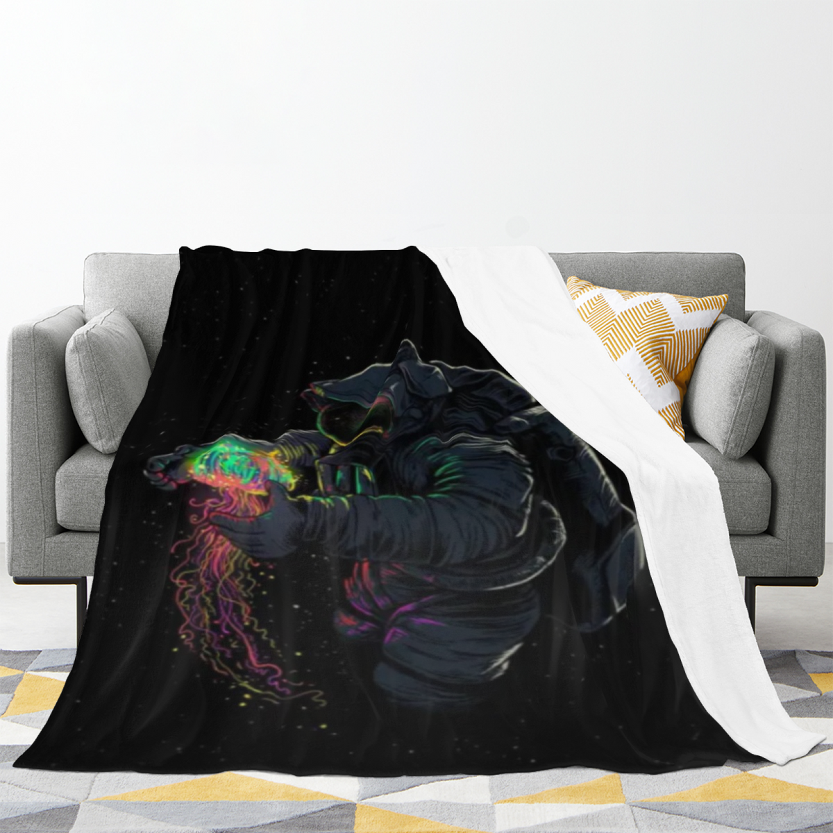 Eclectic Design Opaline Sprout Warm Coral Cozy Flannel Bed Blanket