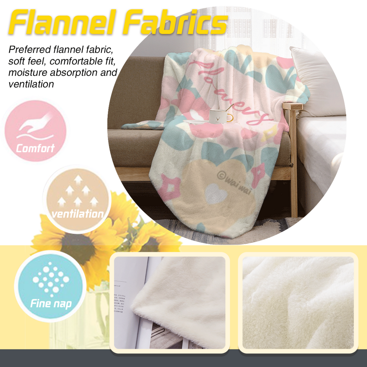 Twilight & Spectrum Playful Graphic All-Season Flannel Blanket
