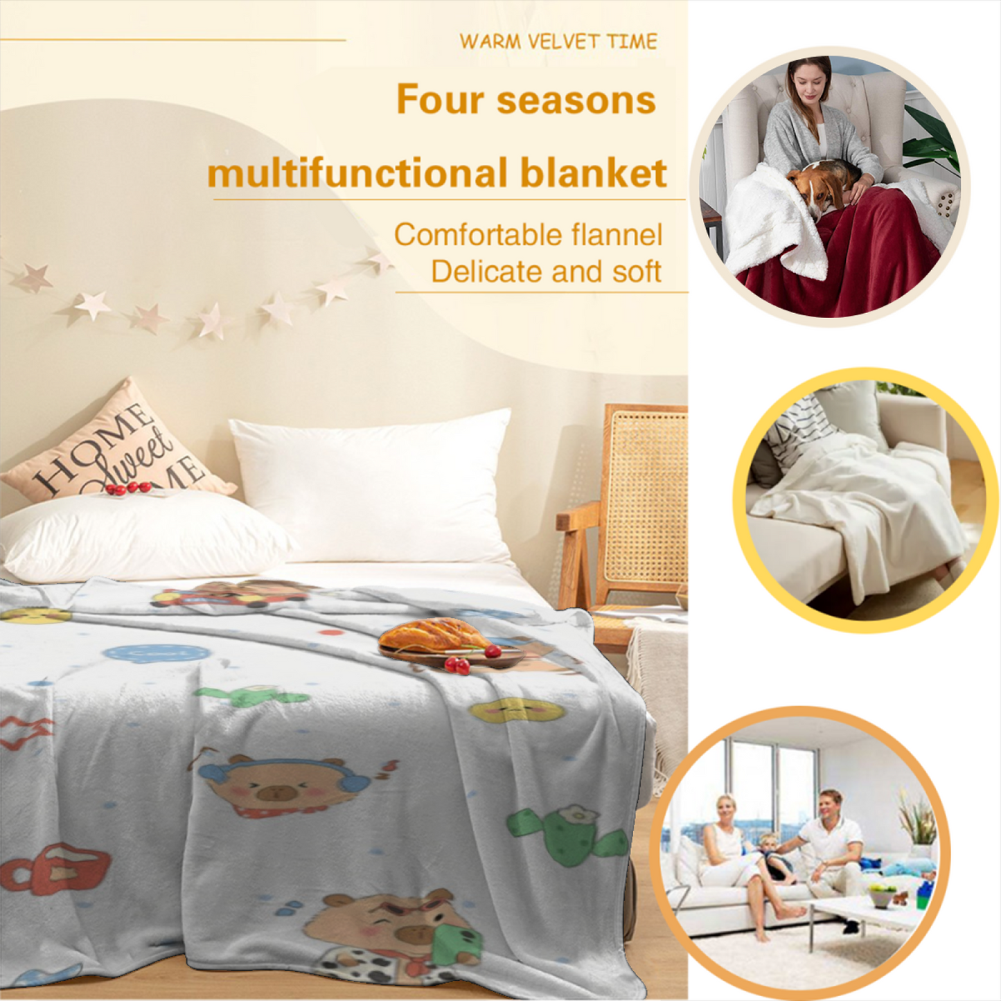 Modern Artistic Pattern Throw Blanket ¨C Decorative Colorful Cozy Home Blanket