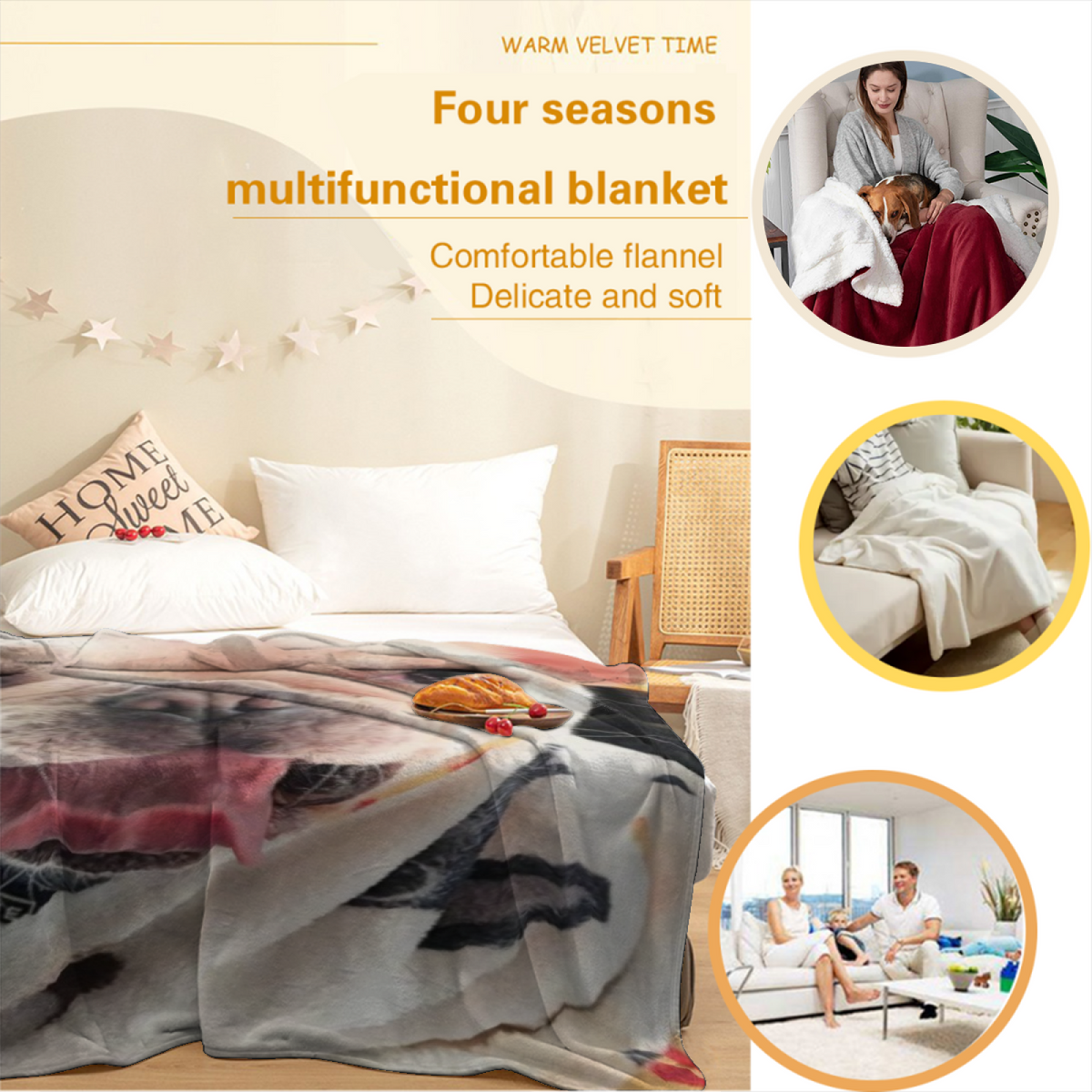 Harbor Rhythm Dreamy Pattern Decorative Flannel Blanket