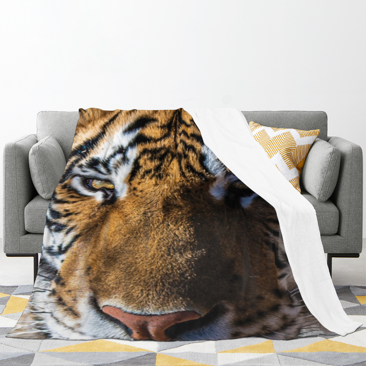 Eclectic Design Moonbeam Vista Warm Coral Flannel Sofa Throw