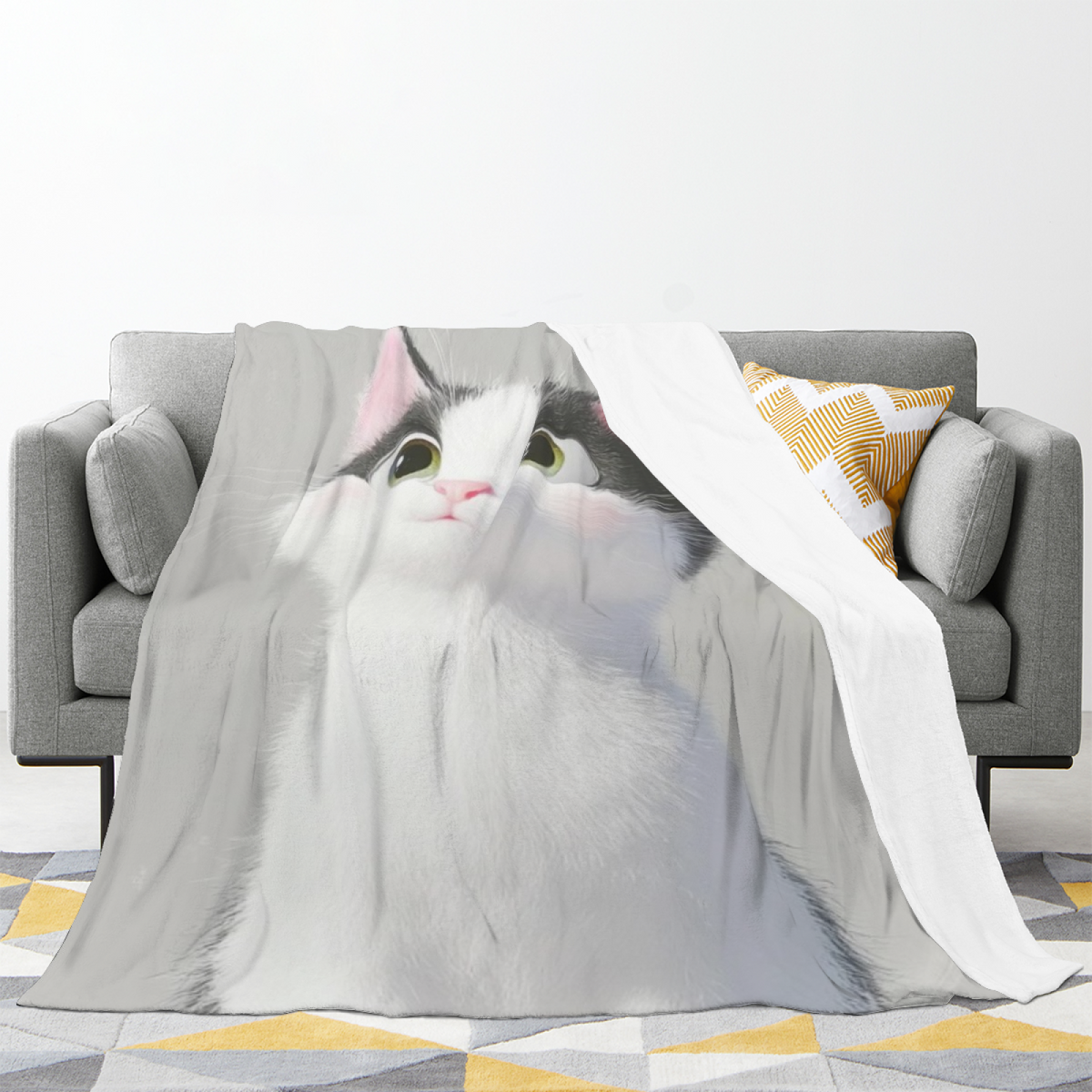 Creamy Ivory Whimsical Decor Plush Flannel Throw ¨C Gilded Valley Edition