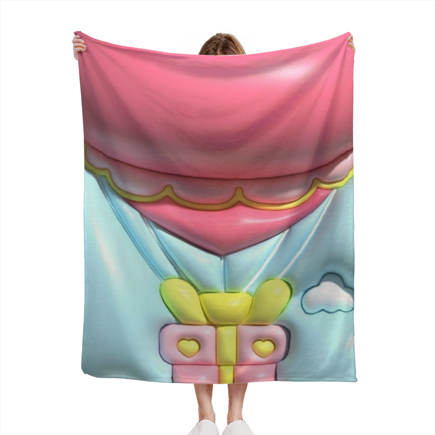 Pastel Pink Gift Box Flannel Throw Blanket ¨C Cute Sweet Holiday Design