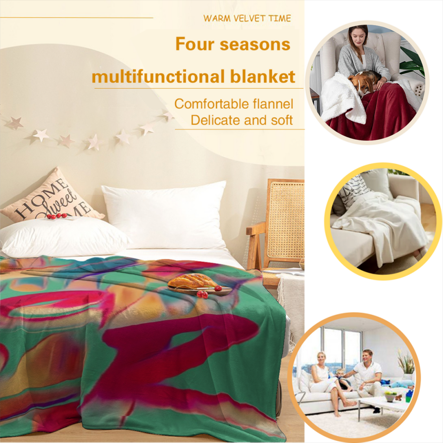 Colorful Modern Pattern Throw Blanket ¨C Decorative Cozy Home Blanket