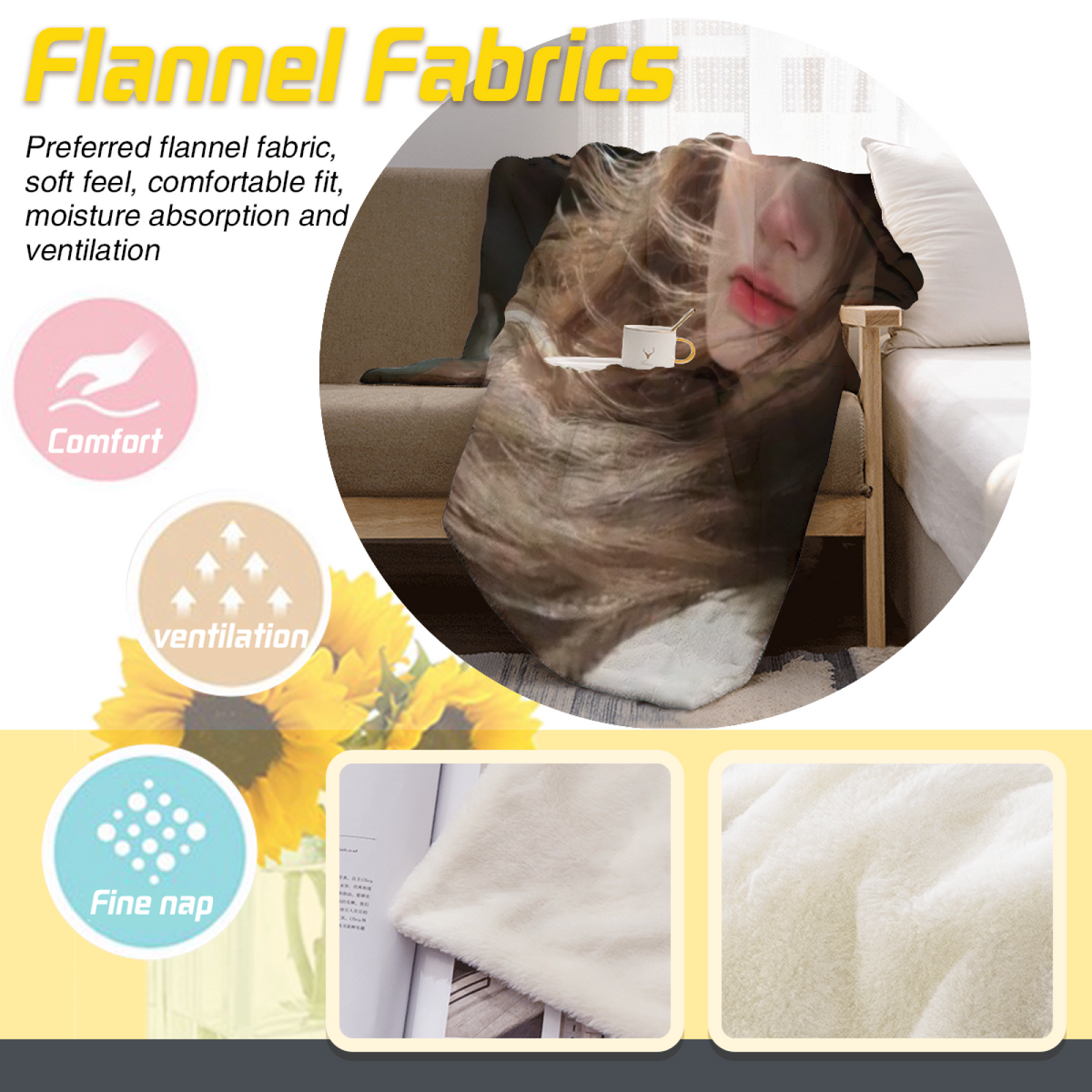 Coastal Whisper Soft Flannel Blanket in Dusty Lilac