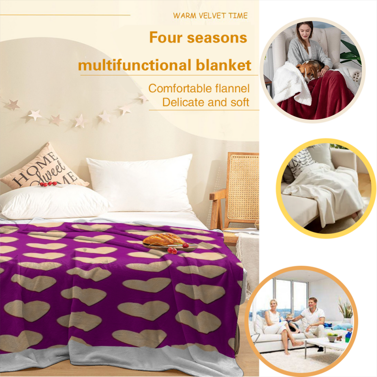 Electric Grove Rich Multicolor Modern Art Flannel Throw Blanket