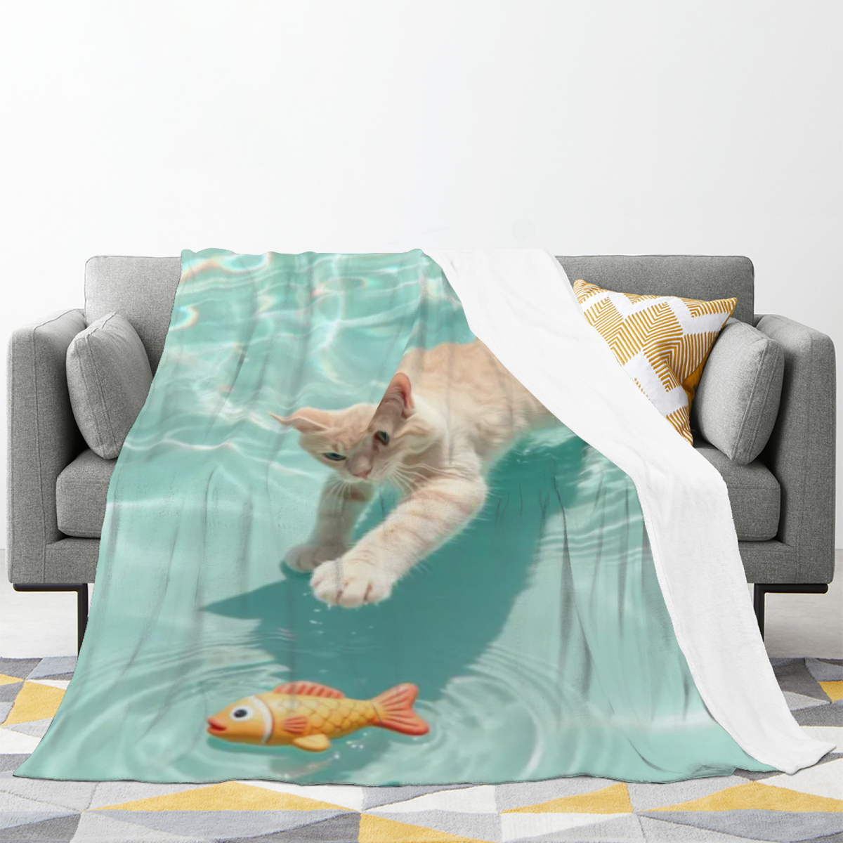 Evergreen Treasure Pastel Multicolor Modern Art Flannel Throw Blanket