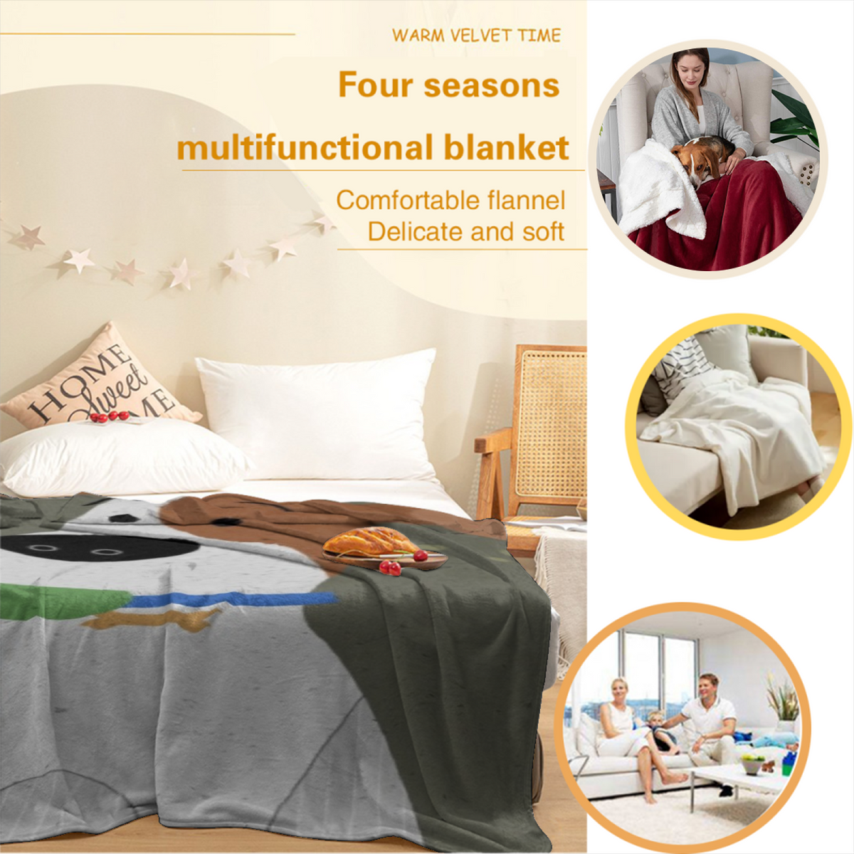 Frosted Mirage Soft Flannel Blanket in Soft Neutral