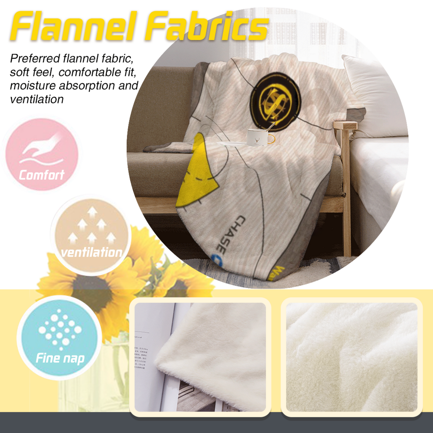 Indiana Pacers-Inspired Basketball Court Flannel Throw Blanket ¨C Yellow and Black Sports Graphic
