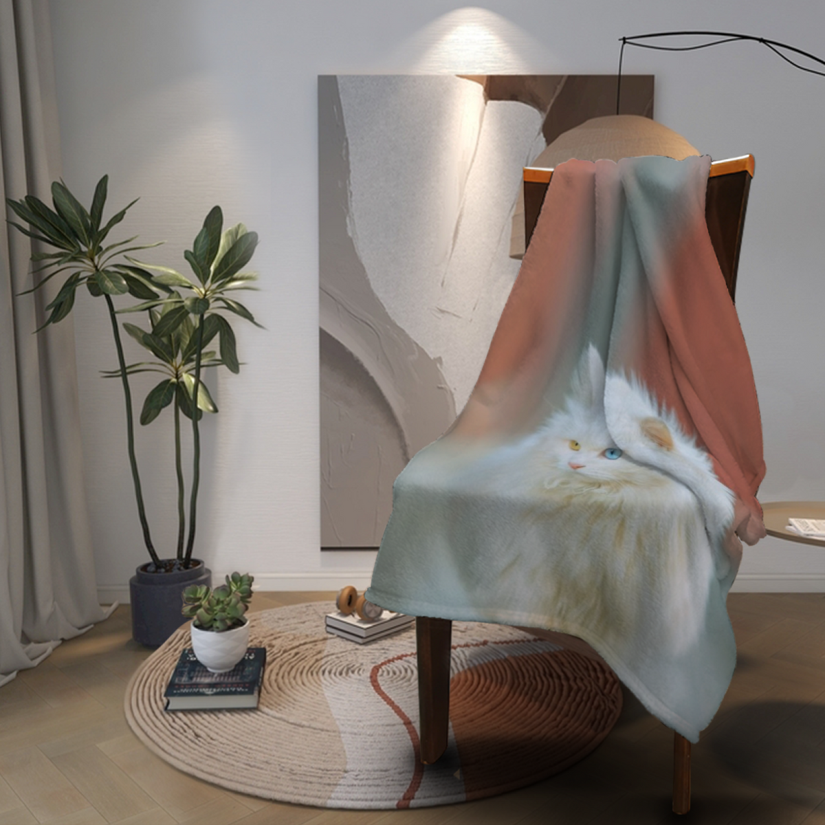 Eclectic Soft Neutral Zephyr Vista Flannel Throw Blanket