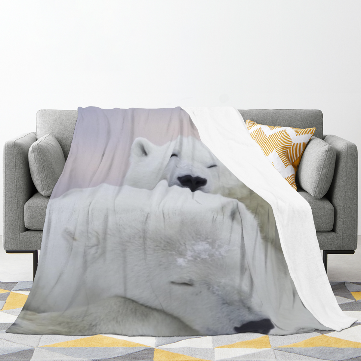 Eclectic Design Frosted Carnival Warm Coral Cozy Flannel Bed Blanket