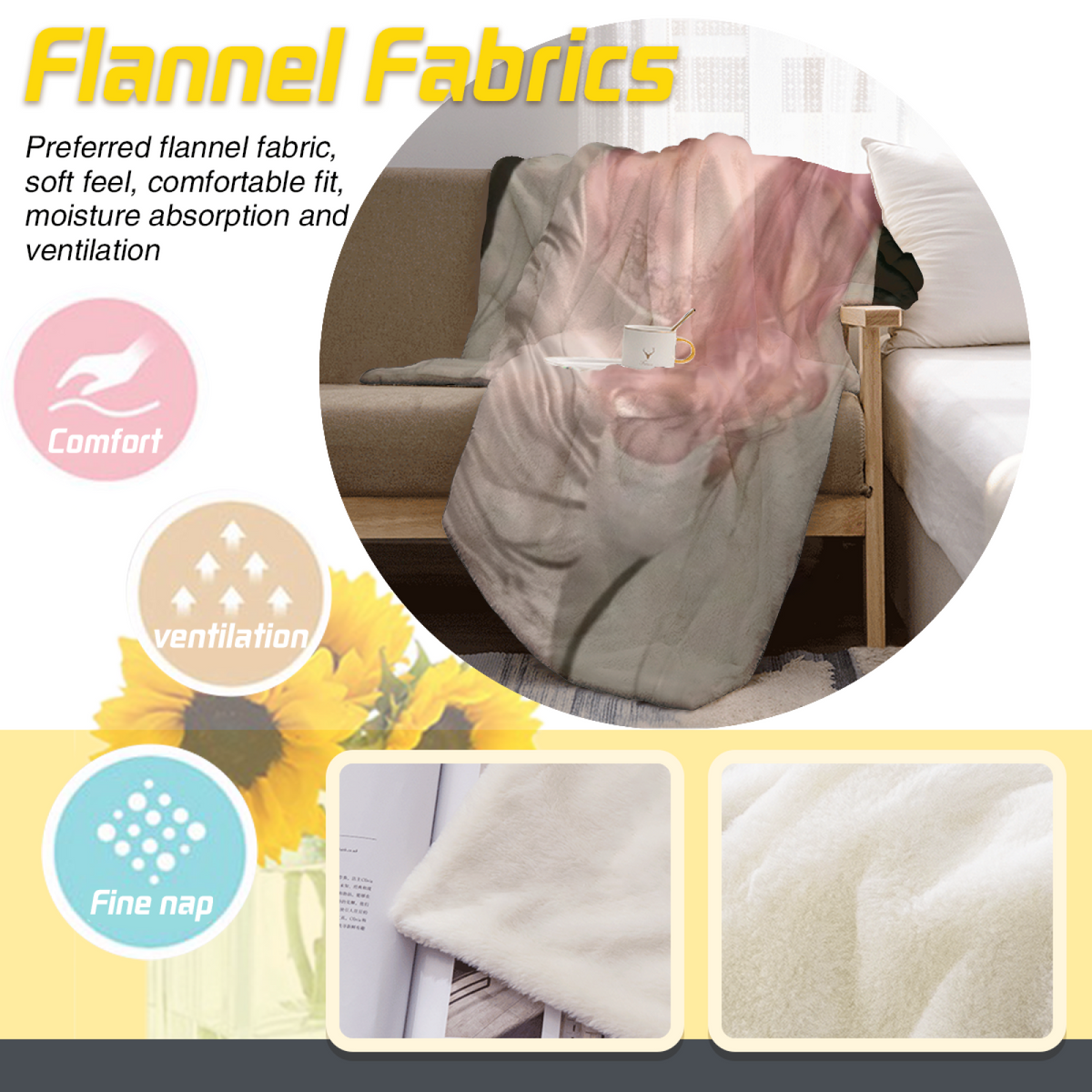 Soft Minimalist Plush Flannel Throw ¨C Tangerine Treasure Collection