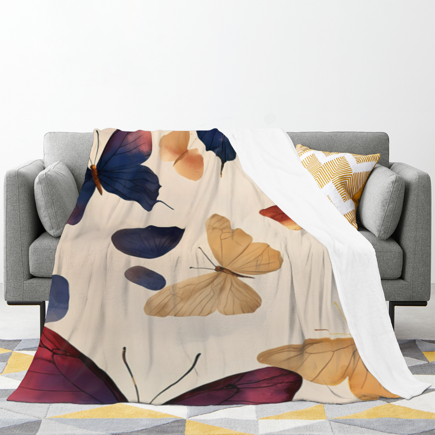 Modern Graphic Art Throw Blanket ¨C Colorful Decorative Printed Cozy Blanket