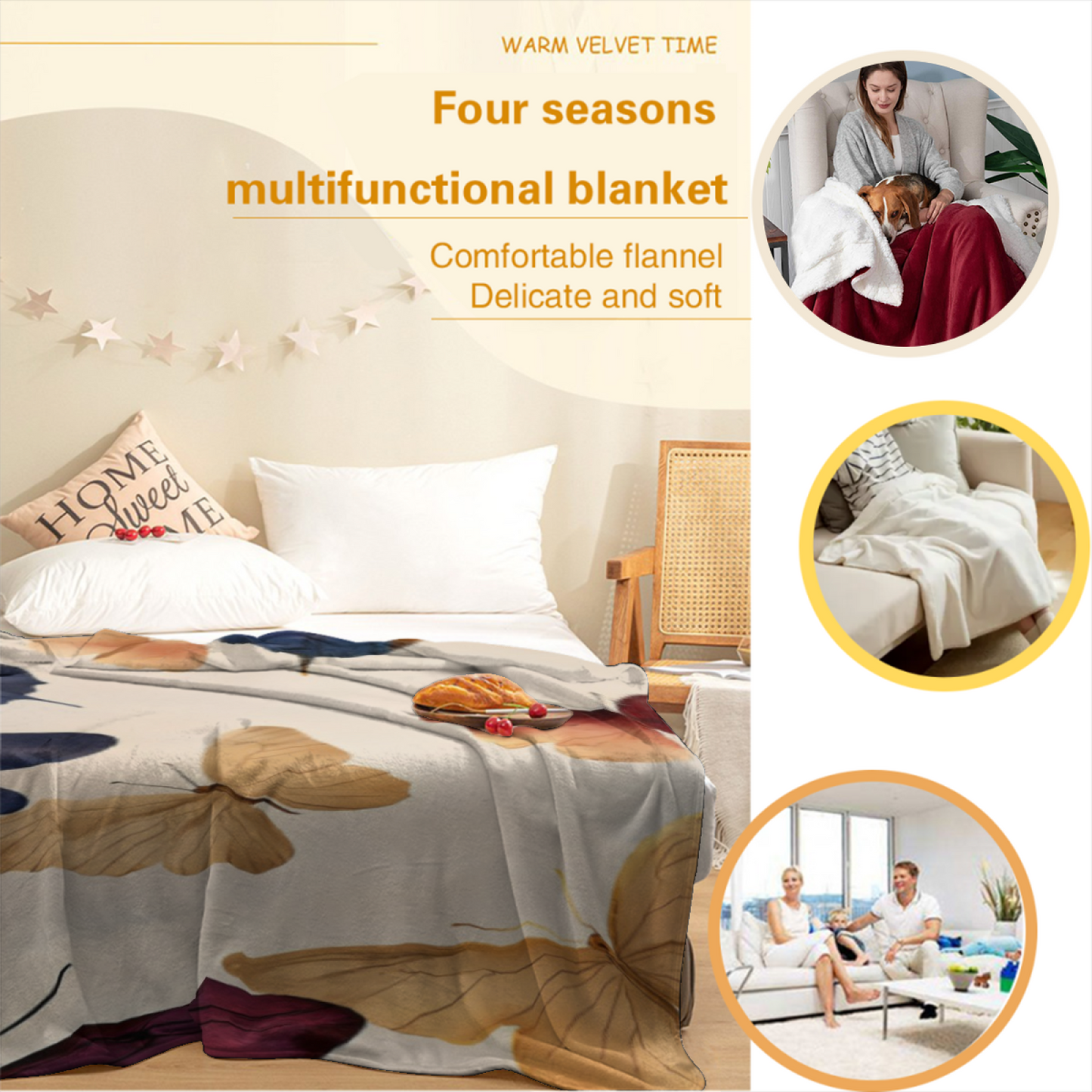 Modern Graphic Art Throw Blanket ¨C Colorful Decorative Printed Cozy Blanket