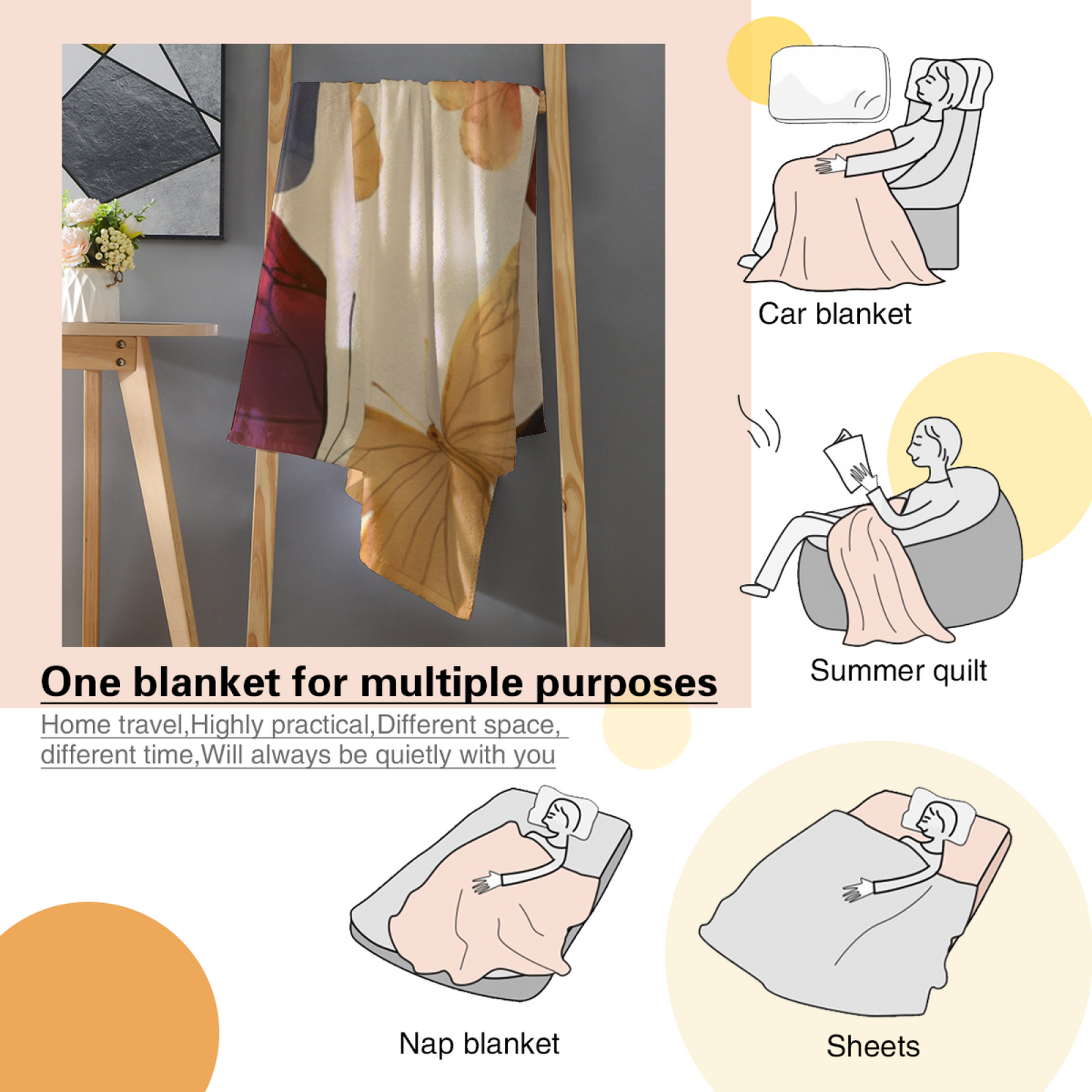 Modern Graphic Art Throw Blanket ¨C Colorful Decorative Printed Cozy Blanket