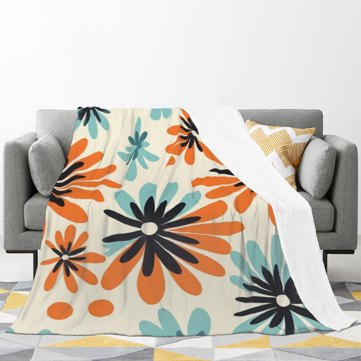 Decorative Flannel Blanket with Orchard Lagoon Cozy Cottage Artwork
