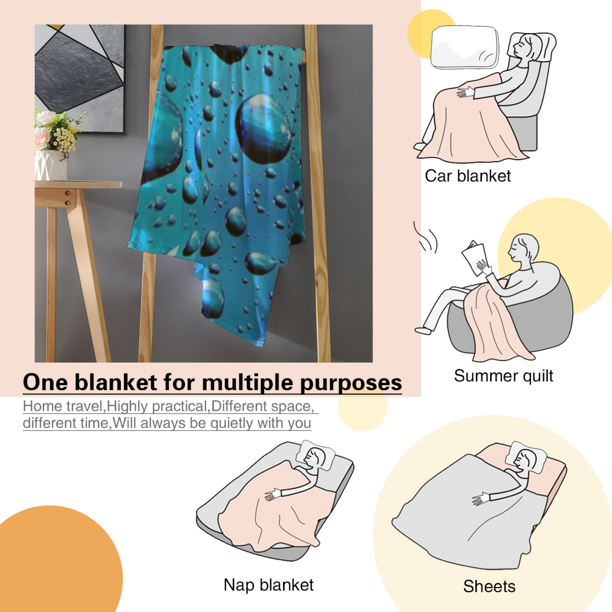Festival Cove Inspired Cozy Flannel Bed Blanket ¨C Earthy Neutral Palette