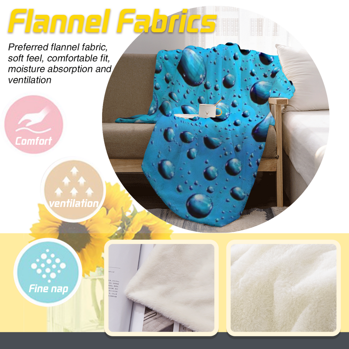 Festival Cove Inspired Cozy Flannel Bed Blanket ¨C Earthy Neutral Palette