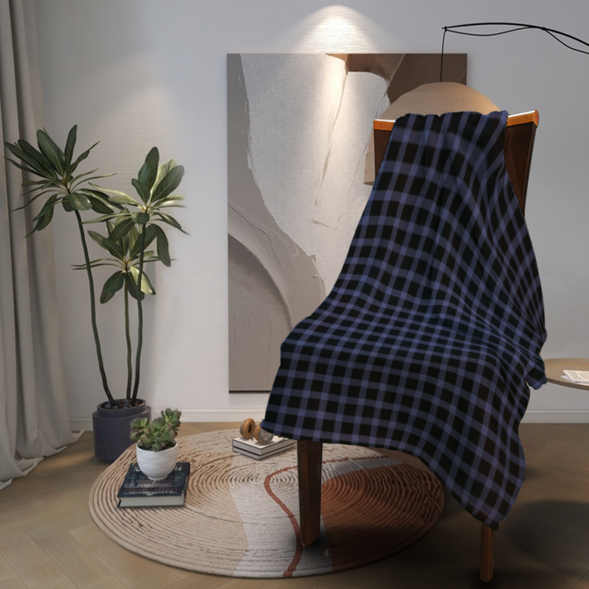 Decorative Soft Neutral Fern Petal All-Season Flannel Blanket