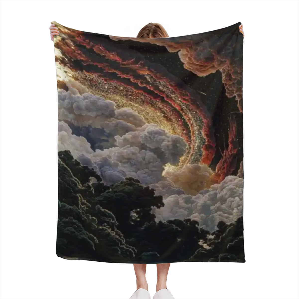 Flannel Throw Blanket with Electric Breeze Cozy Cottage Artwork