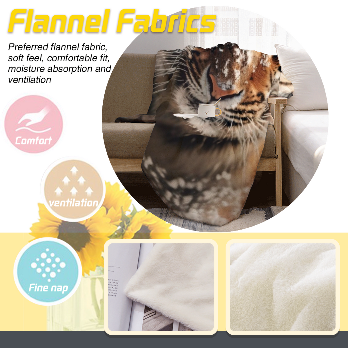 Earthy Neutral Cinnamon Blossom Lightweight Flannel Throw ¨C Contemporary Pattern