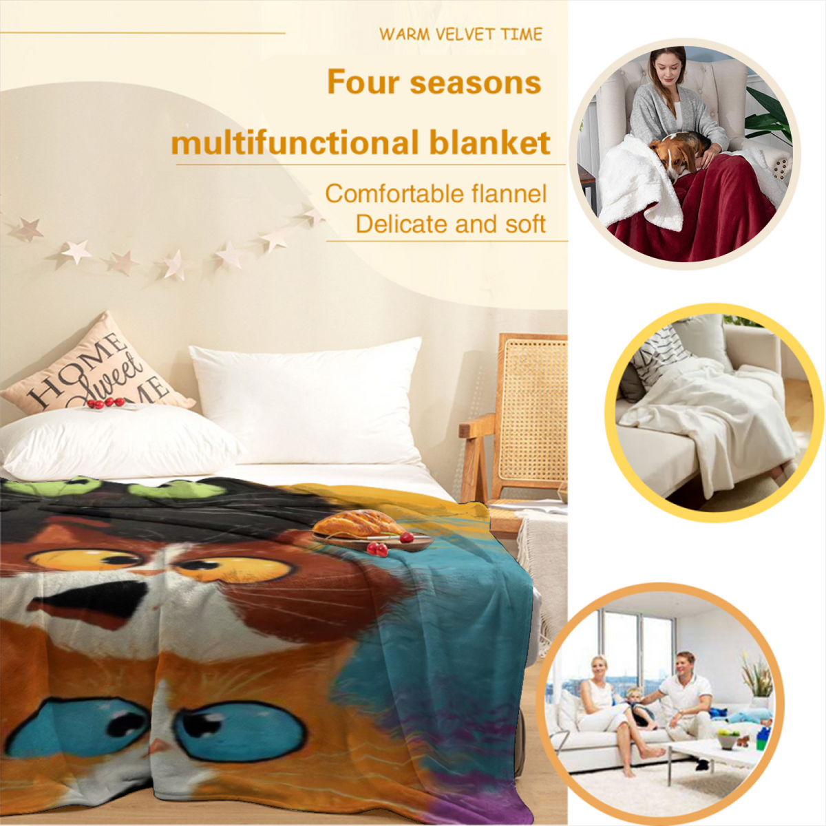 Starlit & Fable Playful Graphic All-Season Flannel Blanket