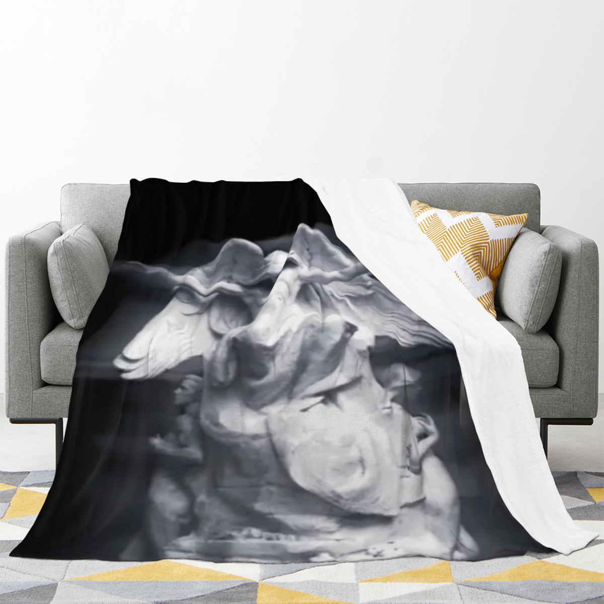 Coastal Wander Pastel Multicolor Modern Art Flannel Throw Blanket