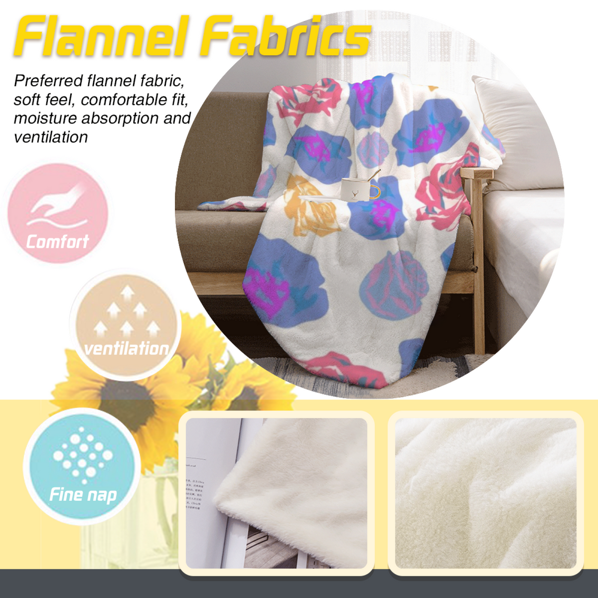 Soft Minimalist Plush Flannel Throw ¨C Orchard Horizon Collection