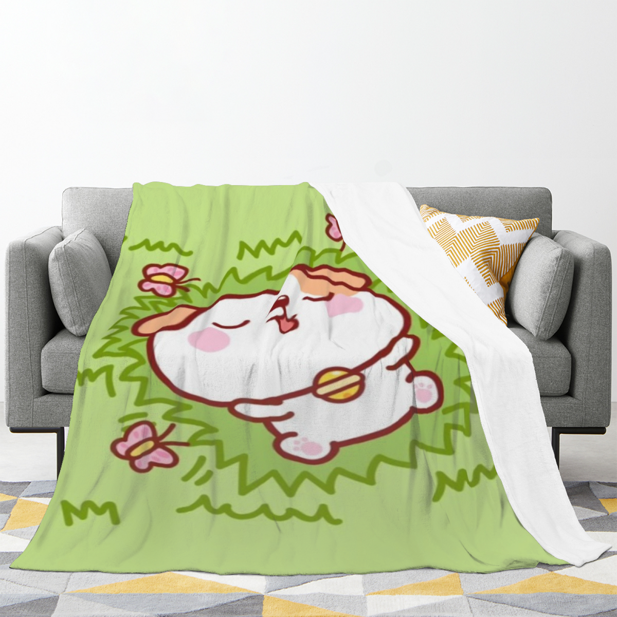 Cinnamon Horizon Pastel Multicolor Modern Art Flannel Throw Blanket