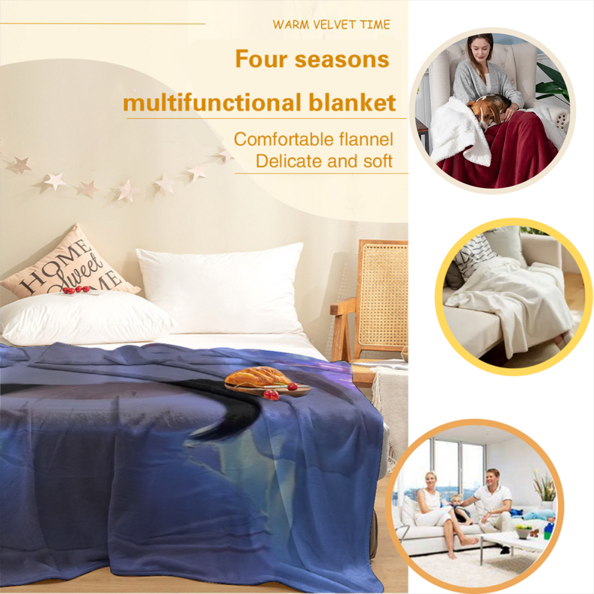 Earthy Neutral Orchard Cove Soft Flannel Blanket ¨C Contemporary Pattern