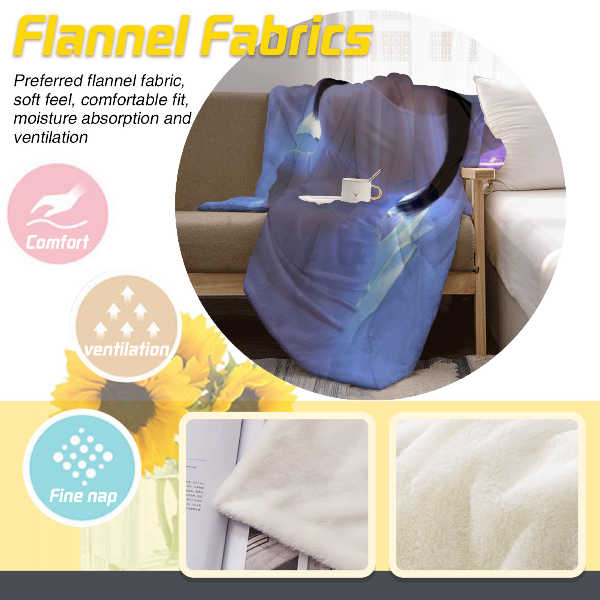 Earthy Neutral Orchard Cove Soft Flannel Blanket ¨C Contemporary Pattern