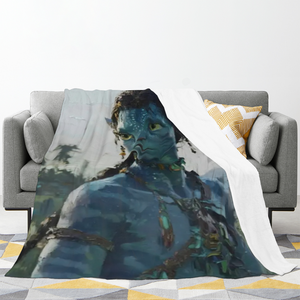 Soft Minimalist Plush Flannel Throw ¨C Seaside Carnival Collection