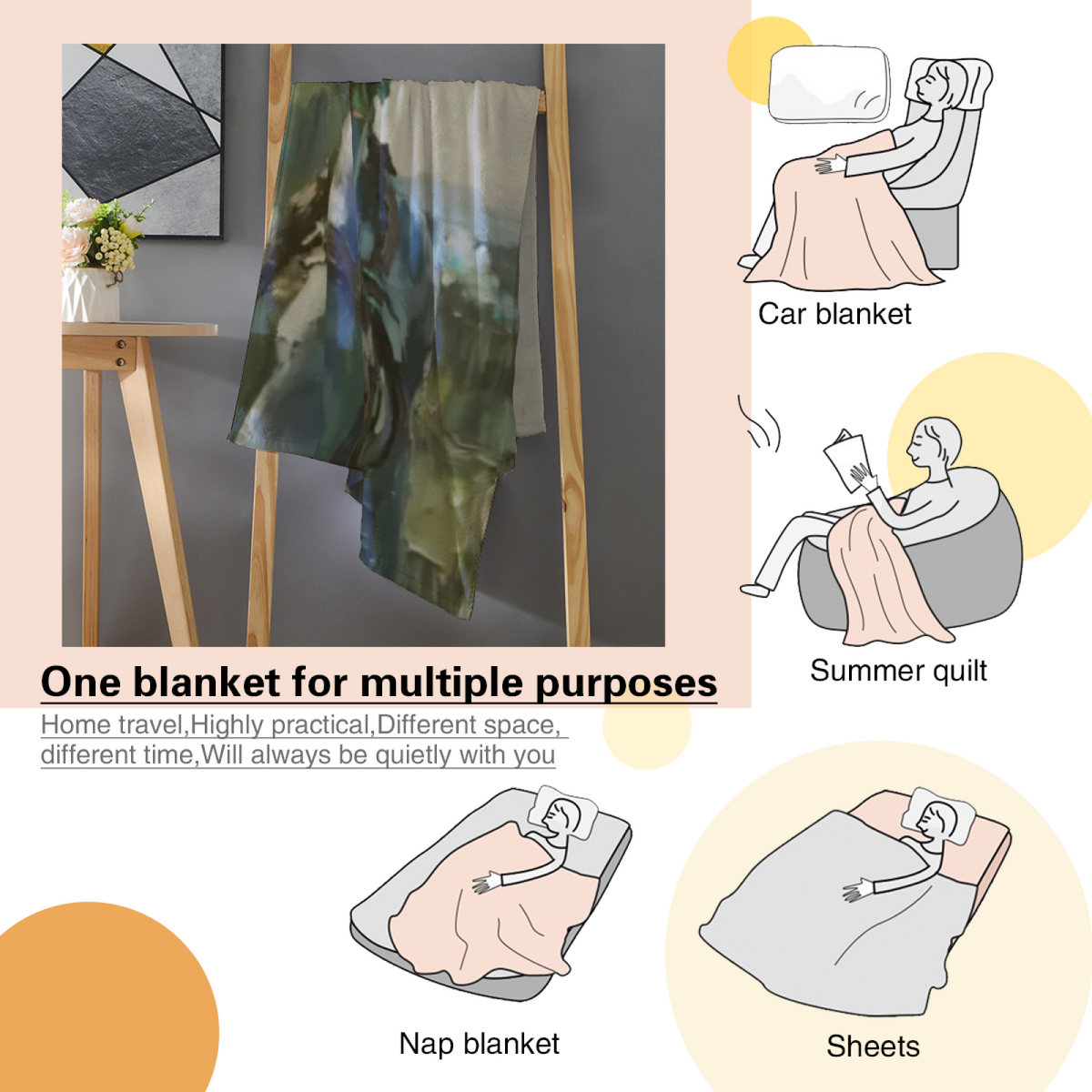 Soft Minimalist Plush Flannel Throw ¨C Seaside Carnival Collection