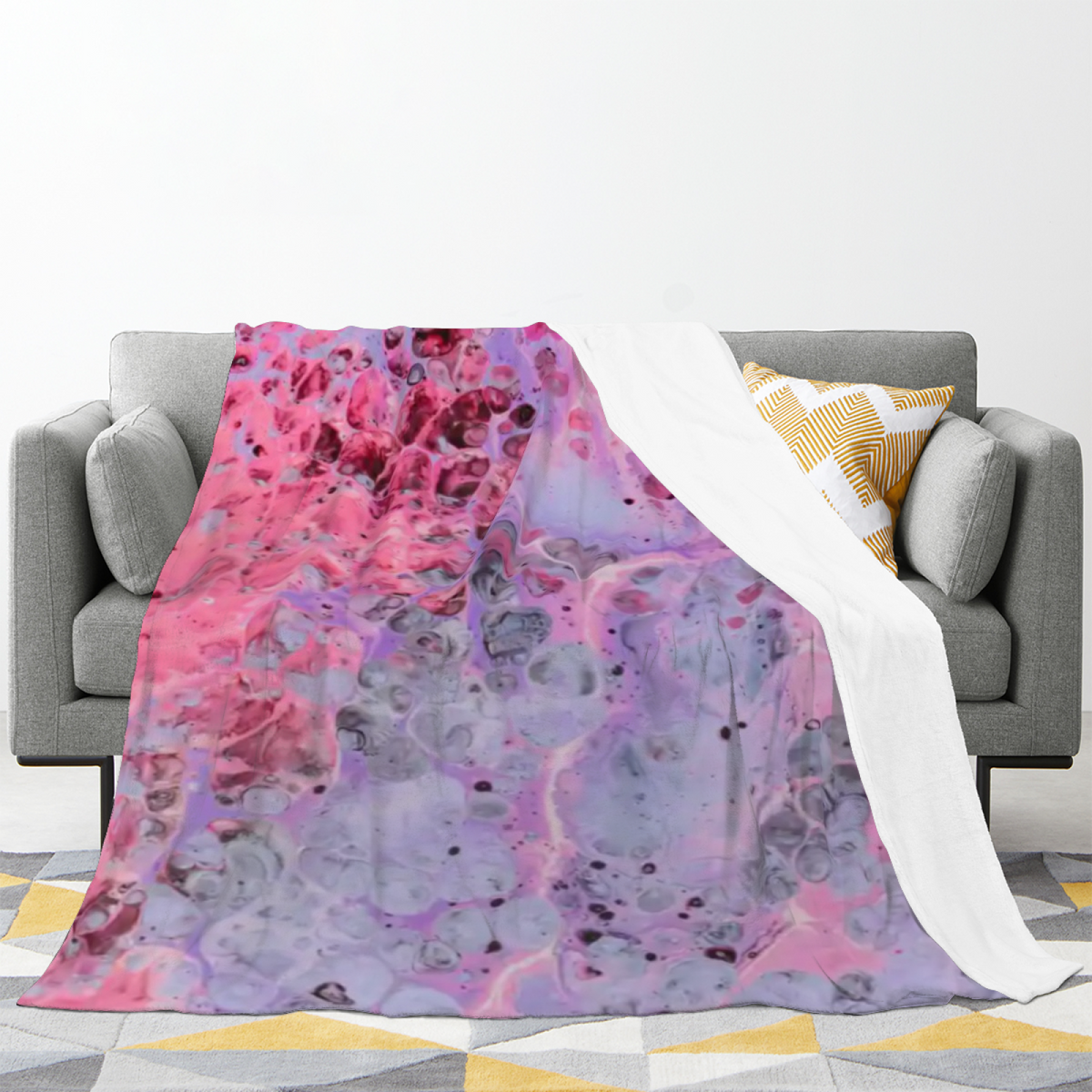 Celestial Galaxy Muted Sage Art Decorative Flannel Blanket
